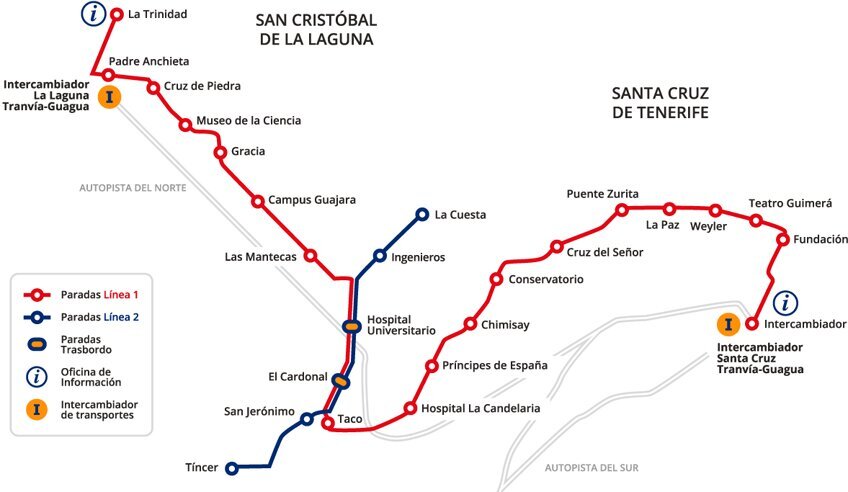 Карта линий трамвая