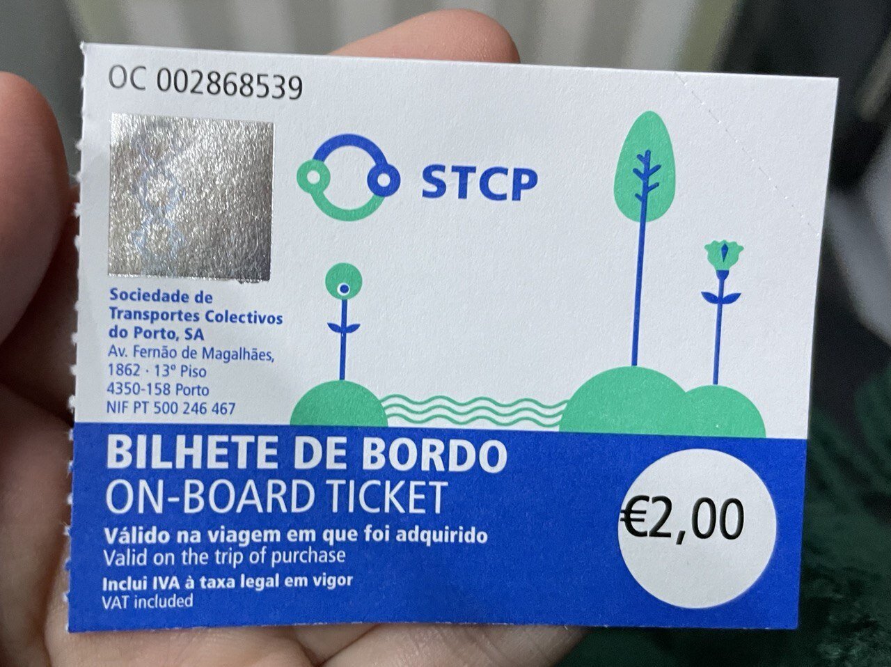 Одноразовый билет на автобус.