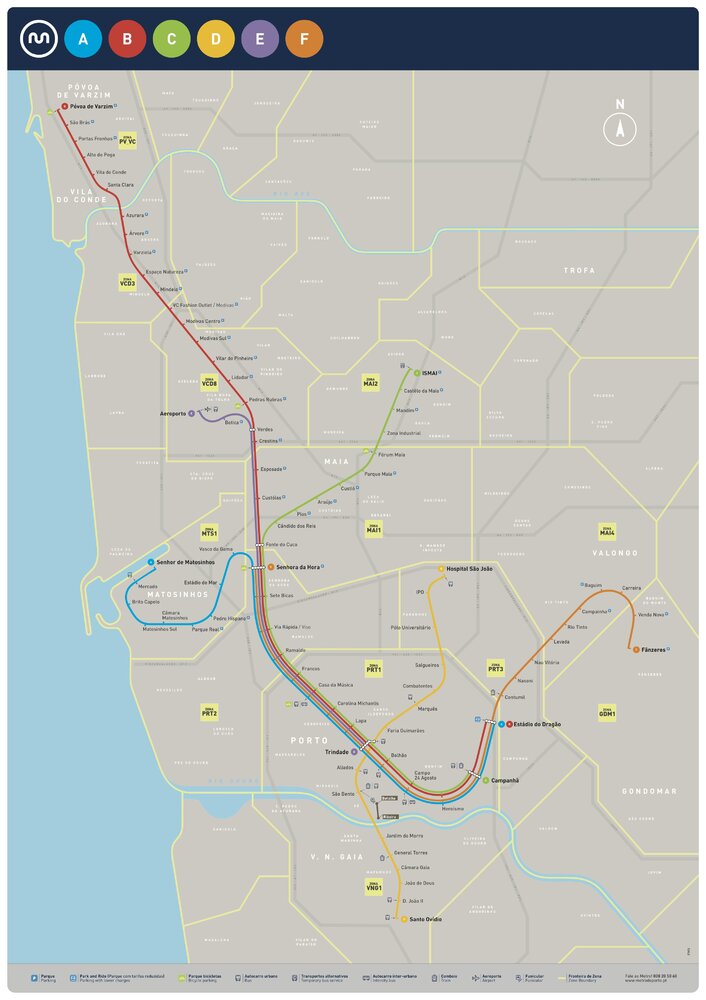 Схема метро Порту.