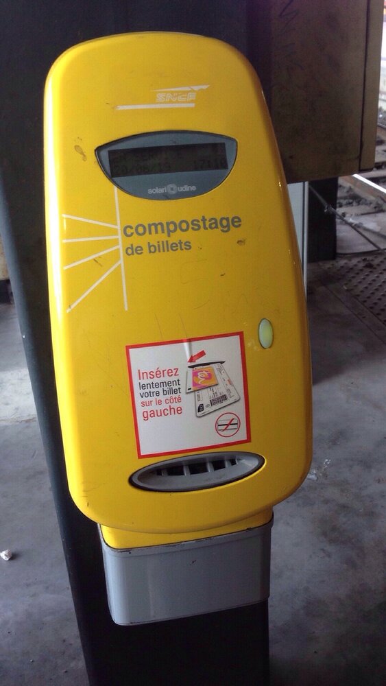 Railway ticket composting machine