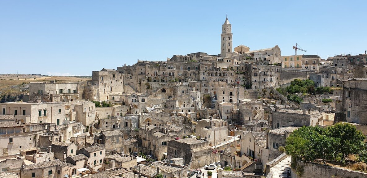 View of the Cathedral of Matera from the church of San Pietro Caveoso