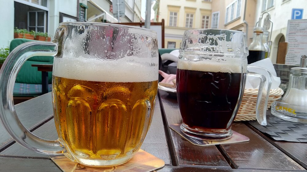 Czech Kozel and Pilsner beer
