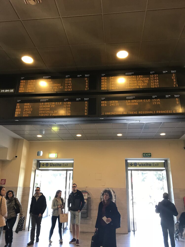 Train schedule board