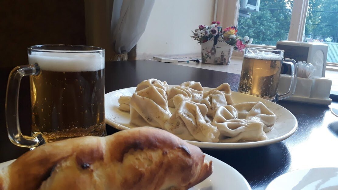 Beer goes great with khinkali