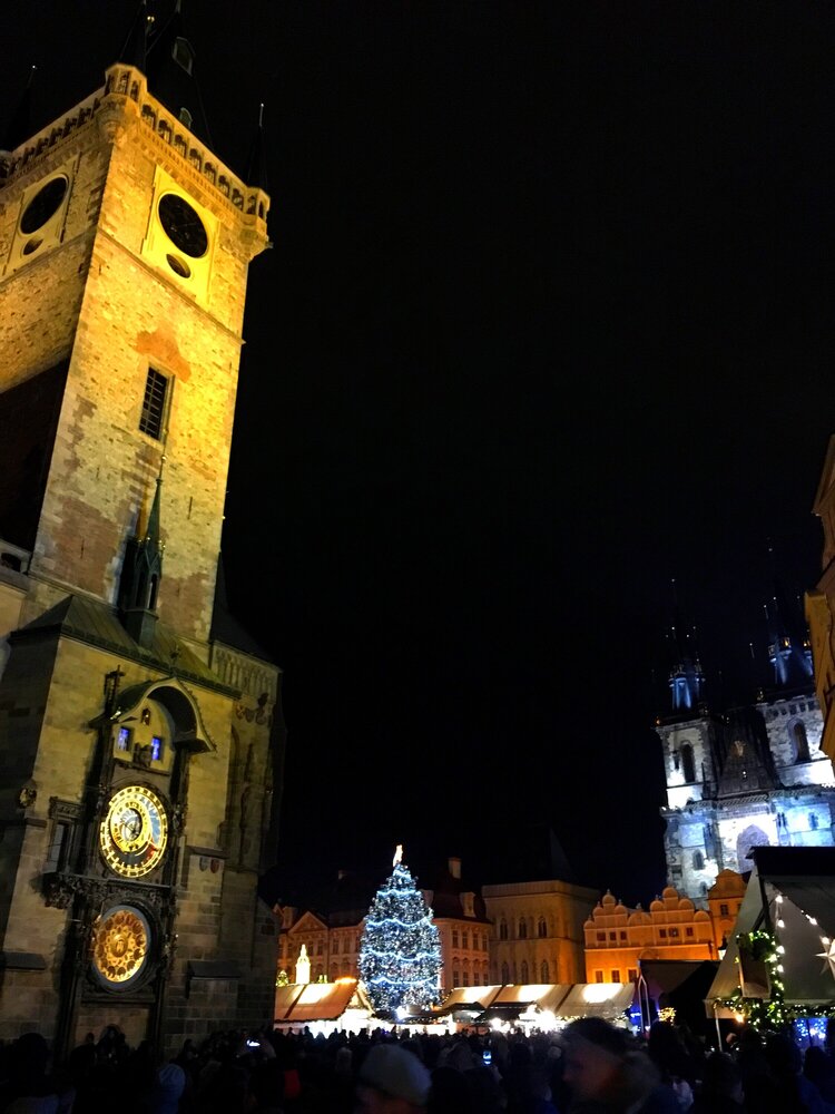 Old Town Square. Astronomical clock. The country