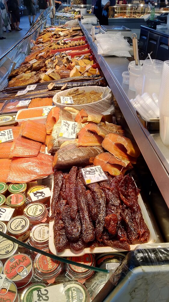 Variety of fish on the Riga market