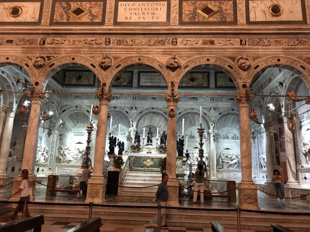 The Chapel of St. Antonio is the most ornate place in the basilica