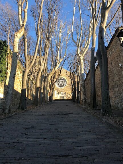 The main ascent to the Cathedral of San Giusto follows a picturesque alleyway