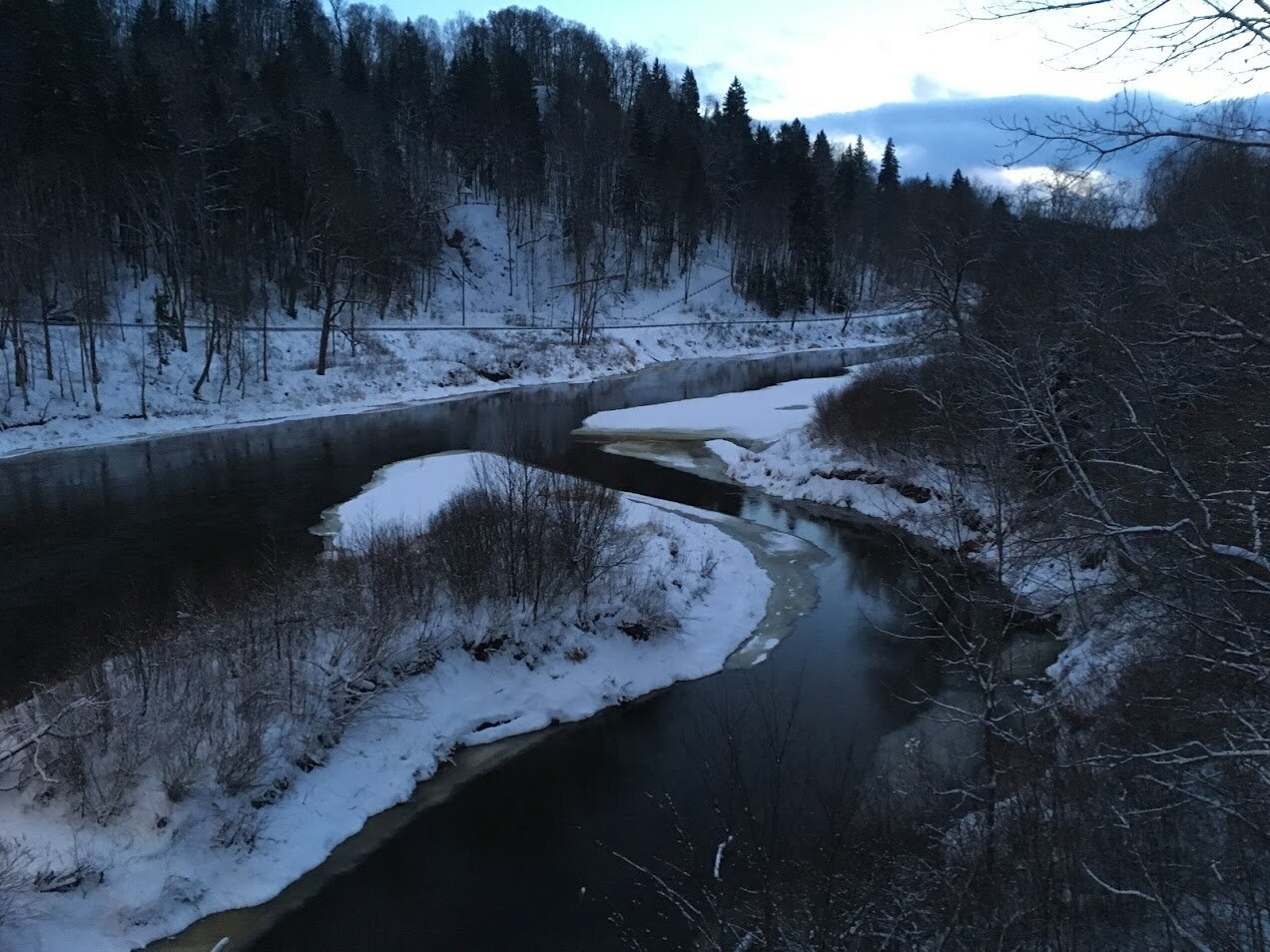 Gauja River. View from the automobile bridge