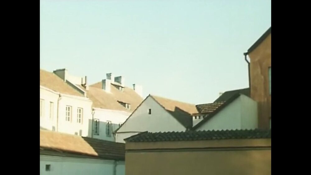 A still from the movie showing the rooftops of Old Town