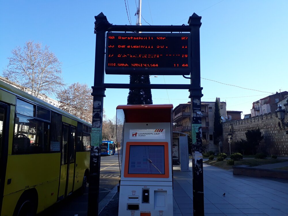 Electronic signage at bus stops