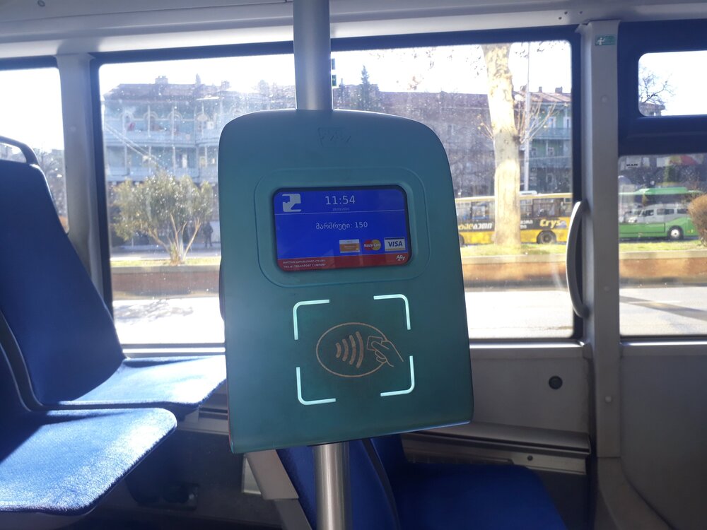 Electronic ticket office on the bus