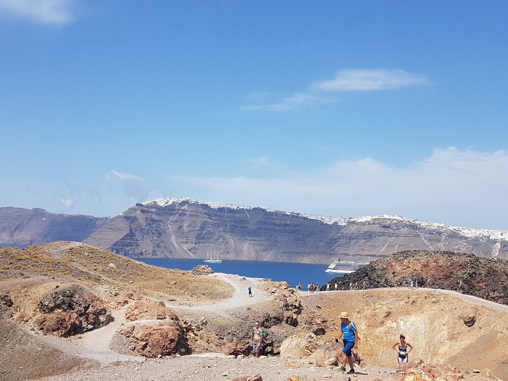 Nea Kameni offers a striking view of Santorini