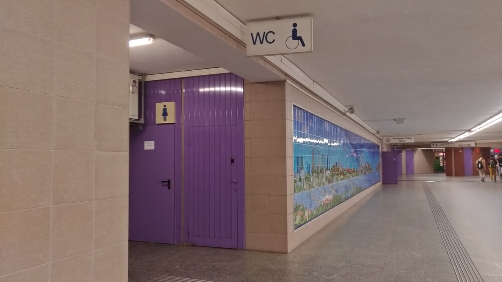 Туалет при входе в метро Политехническая