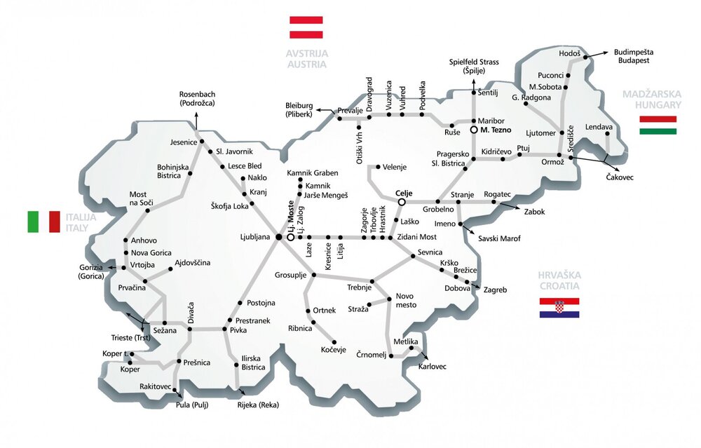 Slovenian Railways route map