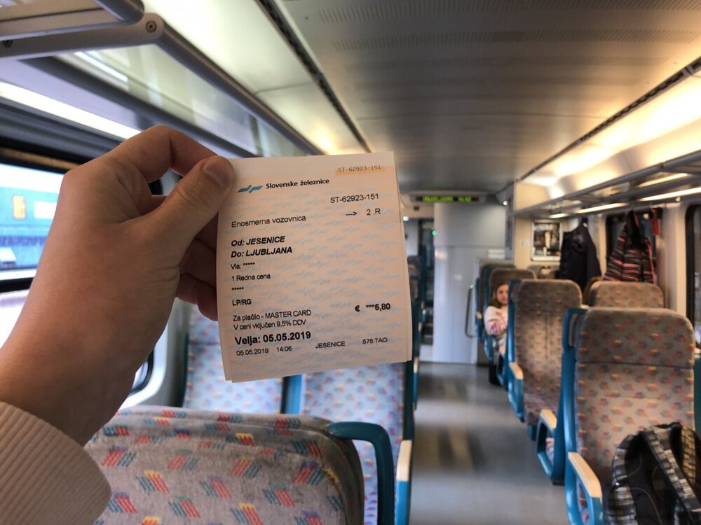 Slovenian train ticket