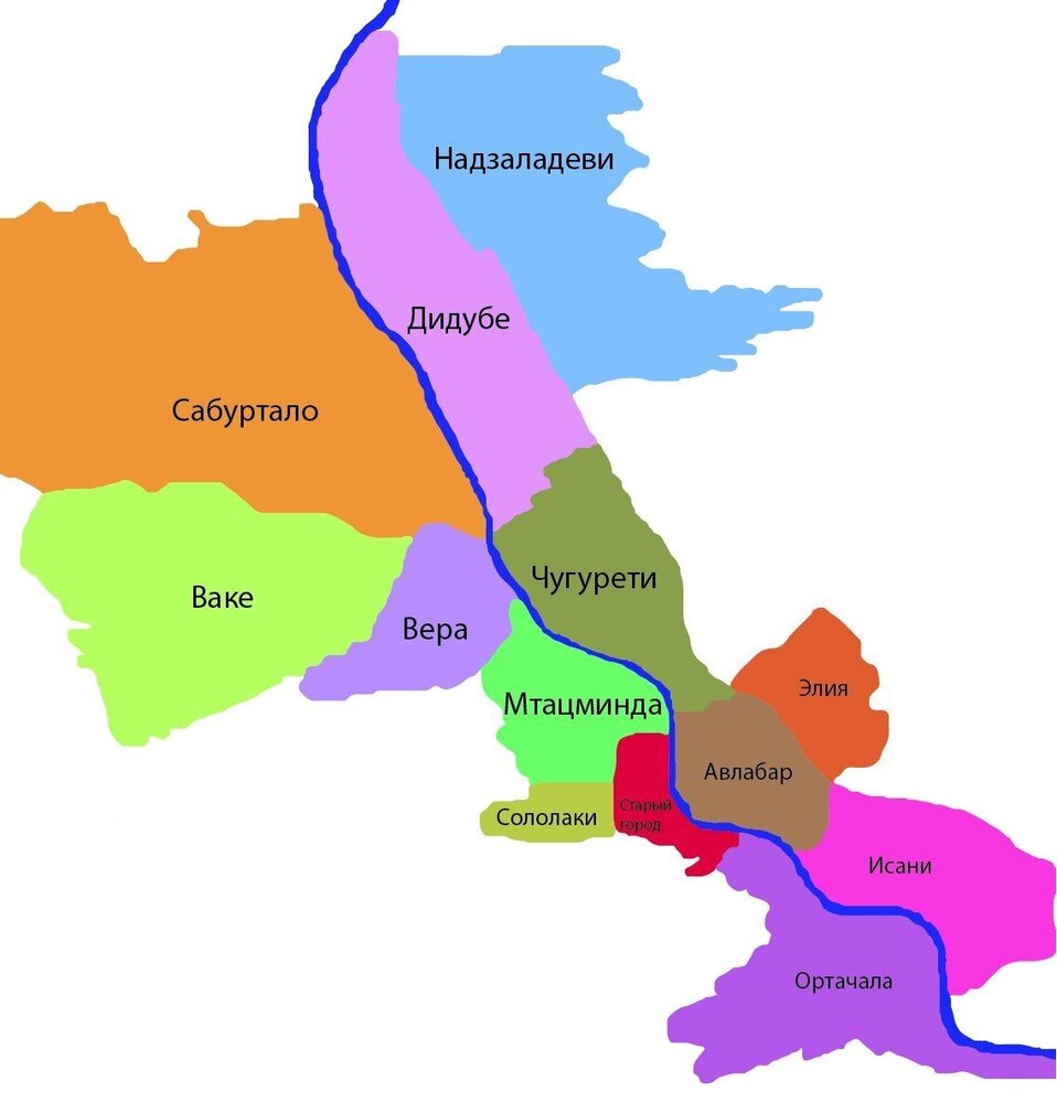 Map of Tbilisi districts
