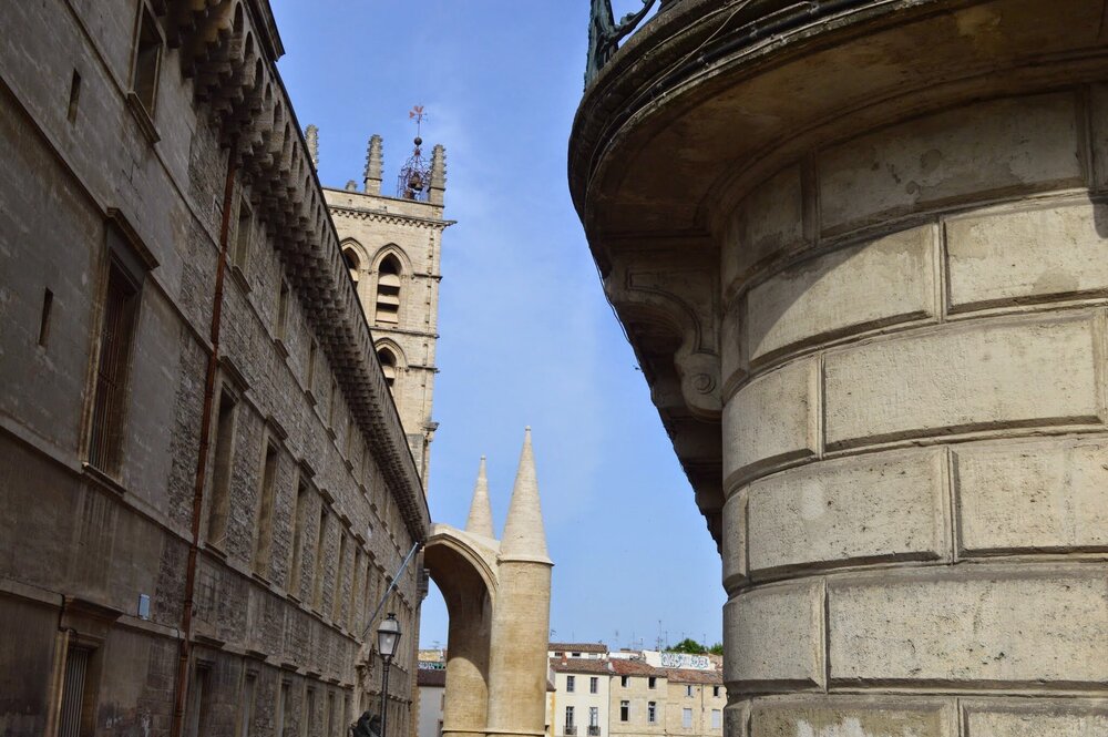 The Faculty of Medicine is located next to St. Pierre Cathedral