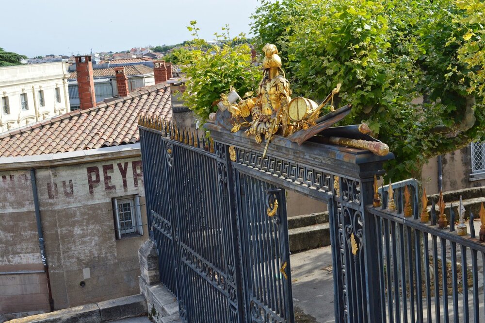 The entrance gate to the Peyroux Garden