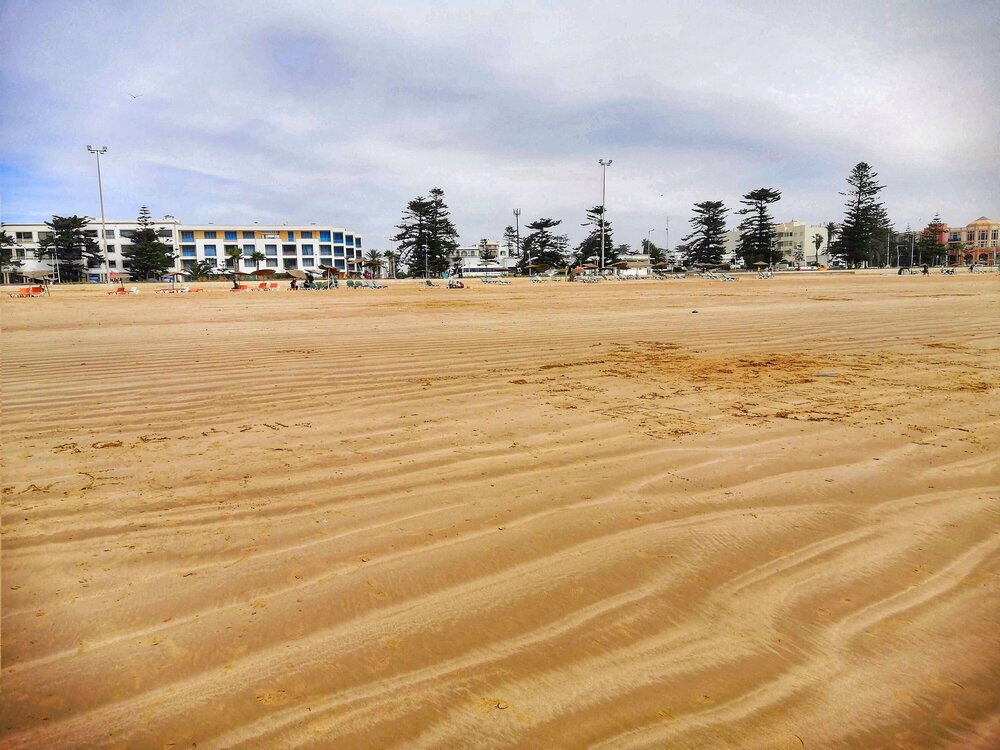 An endless sandy beach