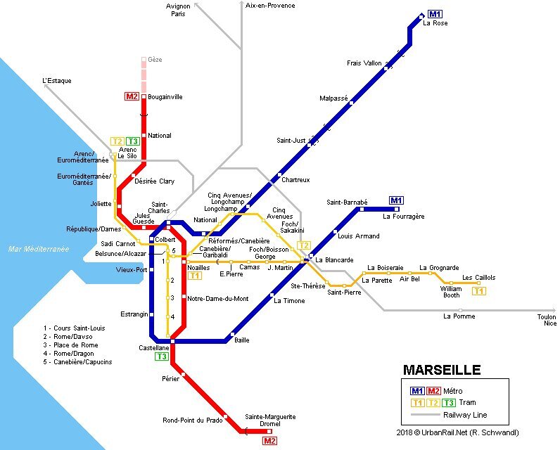 Marseille metro map