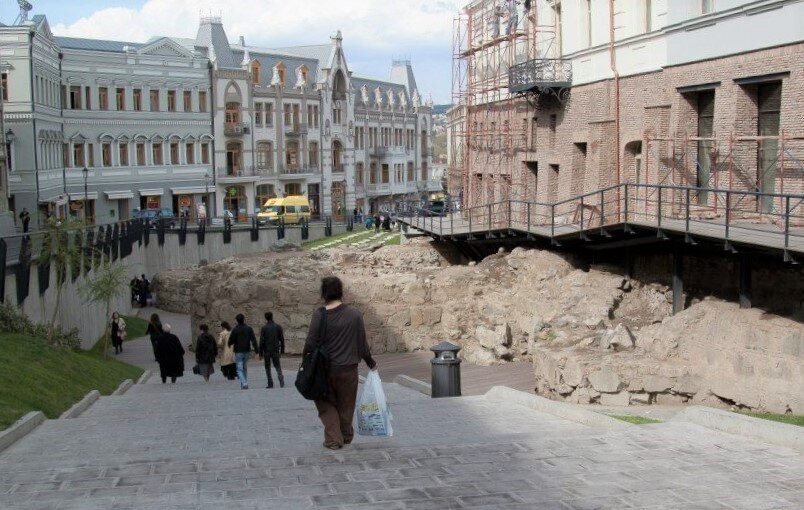 Pushkin Street and ancient excavations in the center of Tbilisi