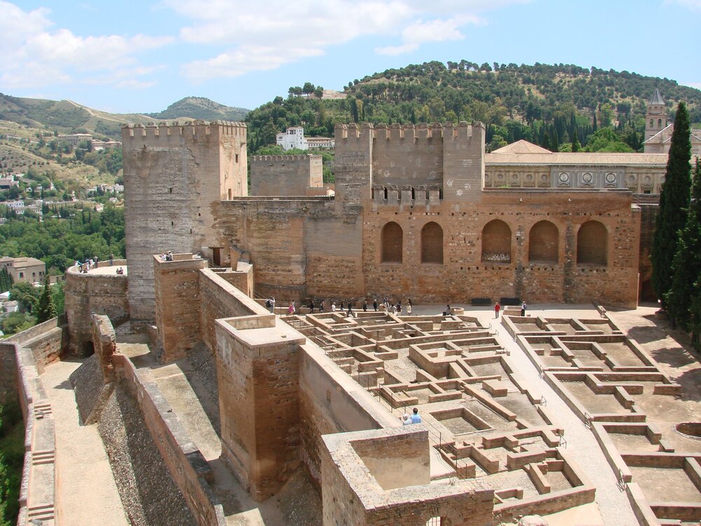 View of the Alcazaba from the observation deck of the Round Tower