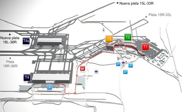 Parking lots at Madrid Barajas Airport