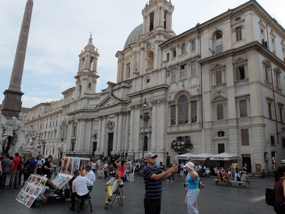 Piazza Navona is always noisy and crowded