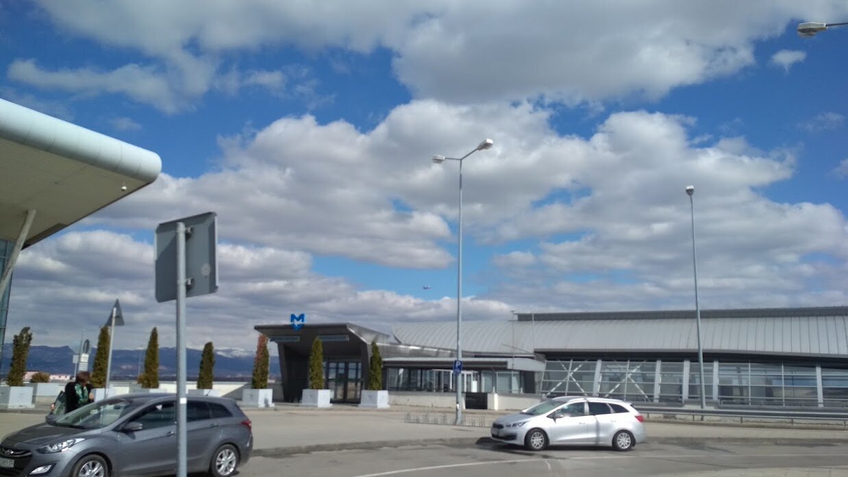 Entrance to the subway at Sofia Airport