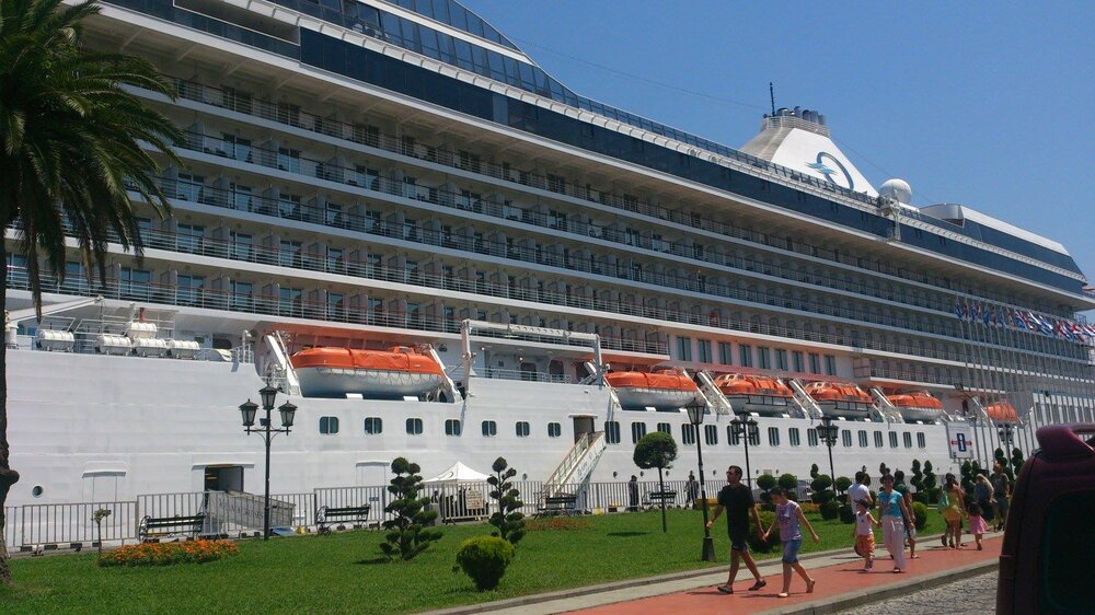 Cruise ship in the port of Batumi